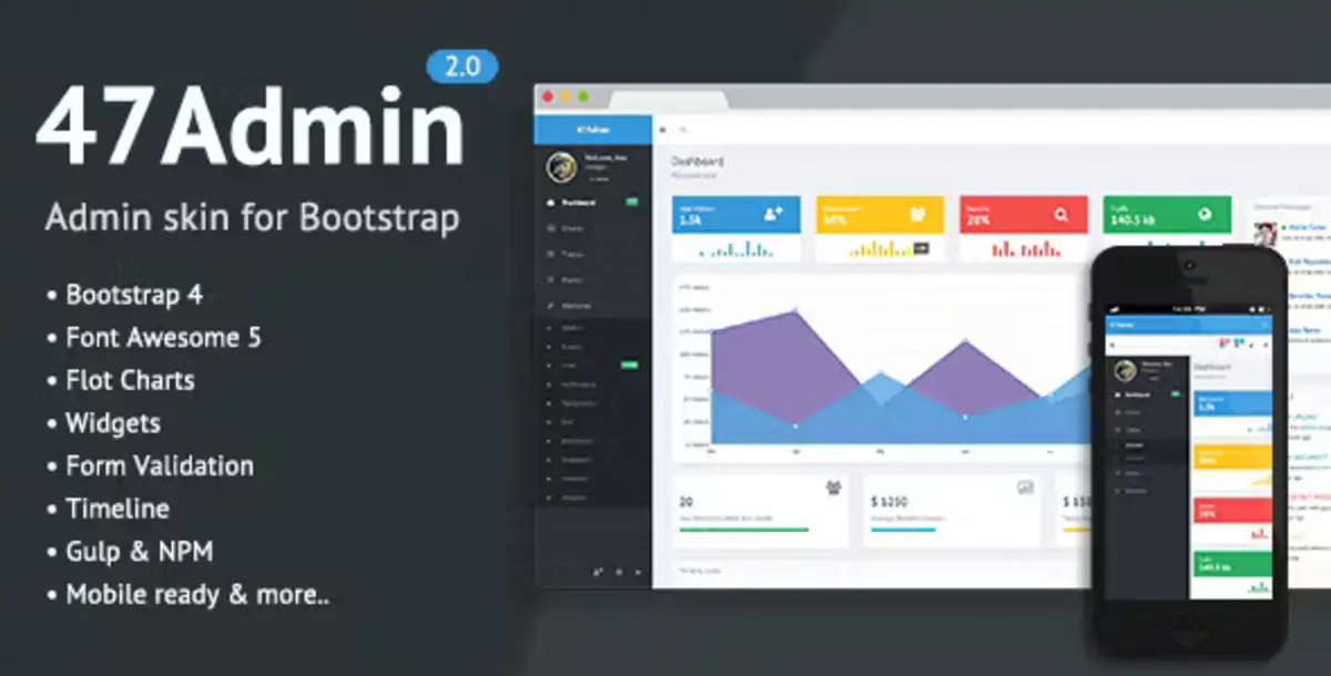 47Admin - تصميم إدارة بوتستراب